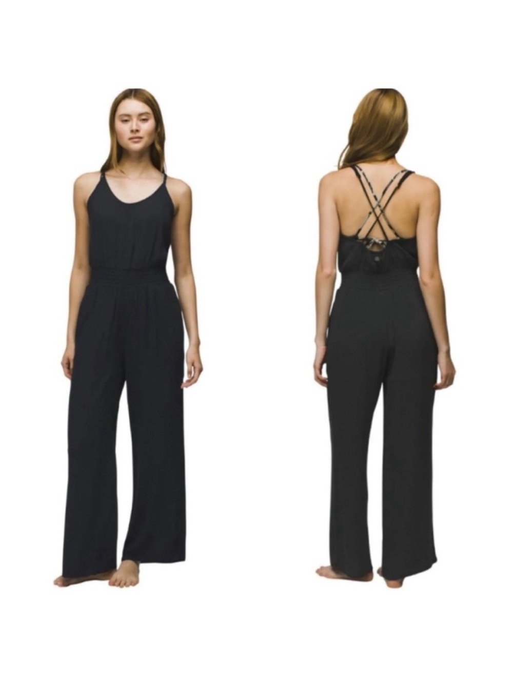 Prana Fernie Wide Leg Jumpsuit Black Size XS